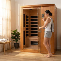 Madrid Elite 3 Person Low EMF Infrared Lighting Home Sauna — Lifestyle
